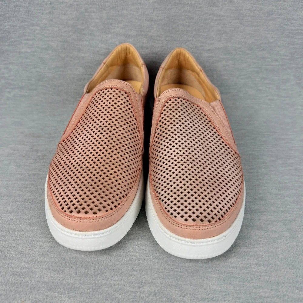 Samuel Hubbard Laguna Slip-On Sneakers Womens 10M Pink Rose Leather Perforated